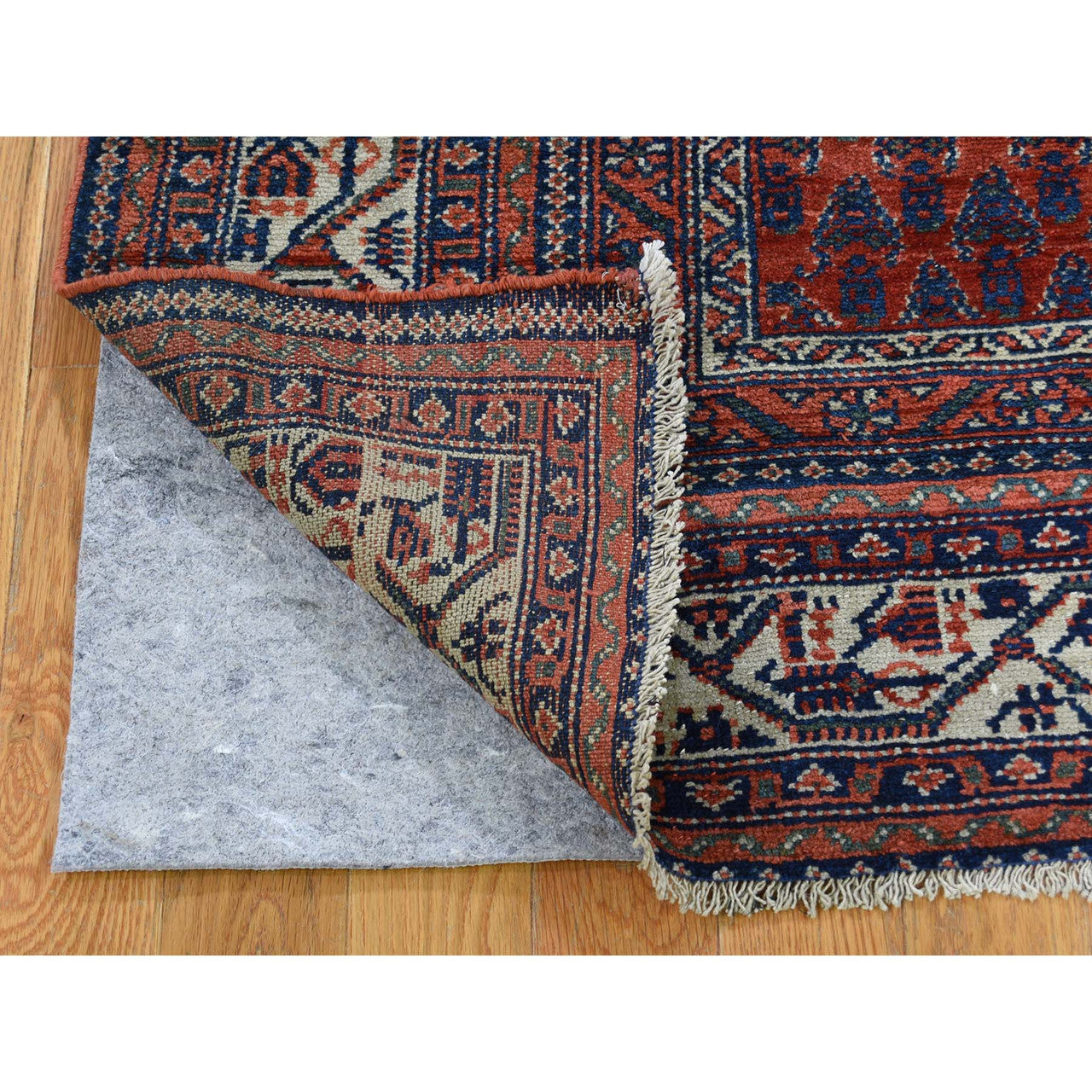 Antique Wool Hand Knotted Rug Brown Ivory 4.5X6.5 -O046195