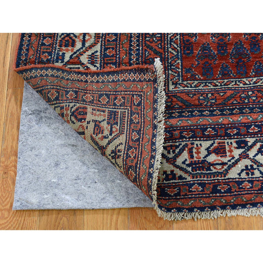 Antique Wool Hand Knotted Rug Brown Ivory 4.5X6.5 -O046195