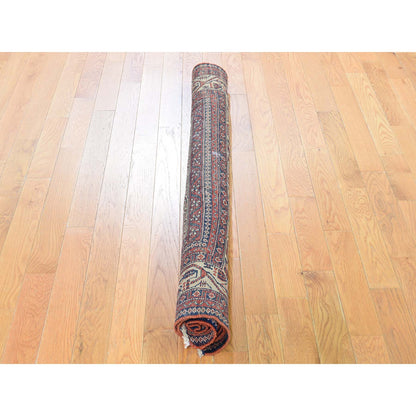 Antique Wool Hand Knotted Rug Brown Ivory 4.5X6.5 -O046195