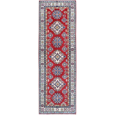 Kazak Wool Hand Knotted Rug Red 2.8x8.2 -O0462