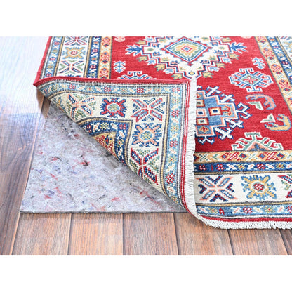 Kazak Wool Hand Knotted Rug Red 2.8x8.2 -O0462
