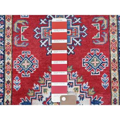 Kazak Wool Hand Knotted Rug Red 2.8x8.2 -O0462