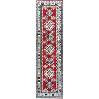 Kazak Wool Hand Knotted Rug Red 2.8x9.6 -O0463