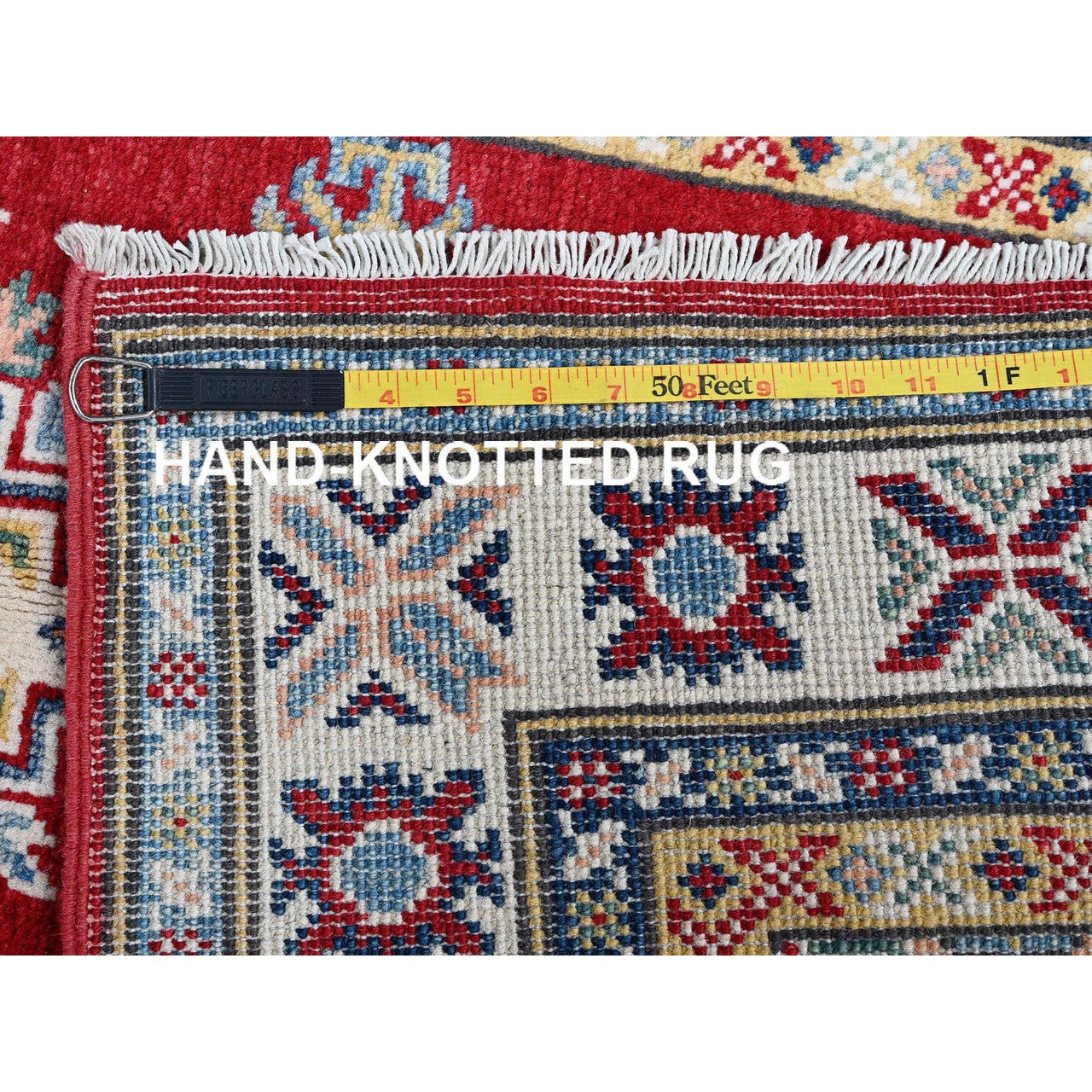 Red 2'8" x 9'6" Kazak Hand knotted Wool Rug - Sku: O0463