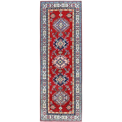 Kazak Wool Hand Knotted Rug Red 2.9x8.0 -O0465