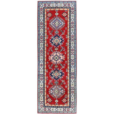 Kazak Wool Hand Knotted Rug Red 2.9x8.0 -O0465