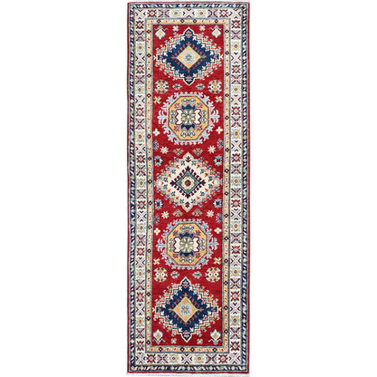 Kazak Wool Hand Knotted Rug Red 2.7x8.1 -O0468