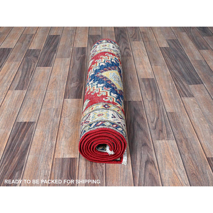 Kazak Wool Hand Knotted Rug Red 2.7x8.1 -O0468