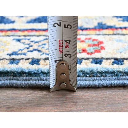 Kazak Wool Hand Knotted Rug Blue 2.8x6.8 -O0469