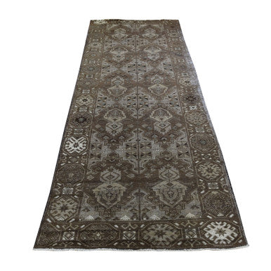 Traditional Wool Hand Knotted Rug Brown 2.10X9.2  -O047009