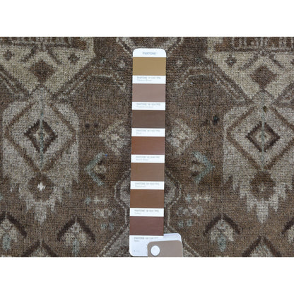 Traditional Wool Hand Knotted Rug Brown 2.10X9.2  -O047009