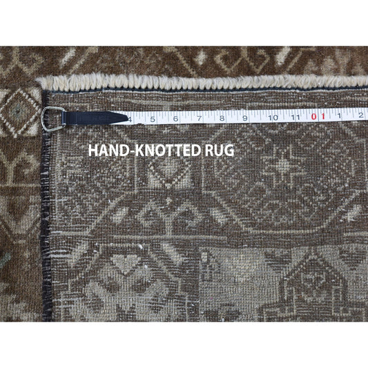 Traditional Wool Hand Knotted Rug Brown 2.10X9.2  -O047009