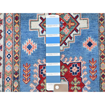 Kazak Wool Hand Knotted Rug Blue 3.4x19.6 -O0471