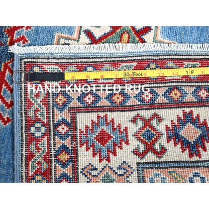Kazak Wool Hand Knotted Rug Blue 3.4x19.6 -O0471