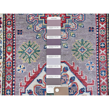 Kazak Wool Hand Knotted Rug Grey 2.9x12.6 -O0472