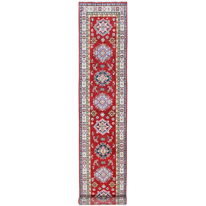 Kazak Wool Hand Knotted Rug Red 2.9x16.5 -O0473