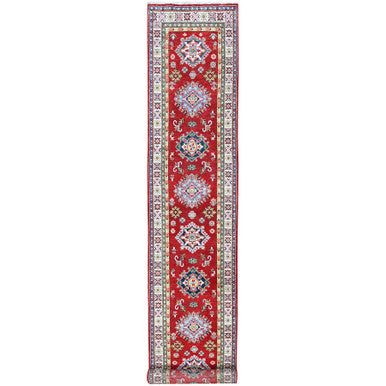 Kazak Wool Hand Knotted Rug Red 2.9x16.5 -O0473