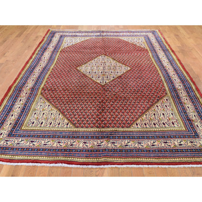 Persian Wool Hand Knotted Rug Red Ivory 6.7X10.2 -O047424