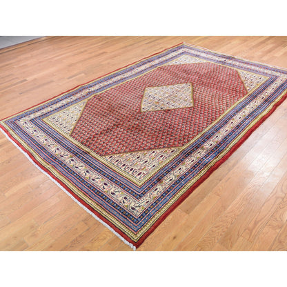 Persian Wool Hand Knotted Rug Red Ivory 6.7X10.2 -O047424