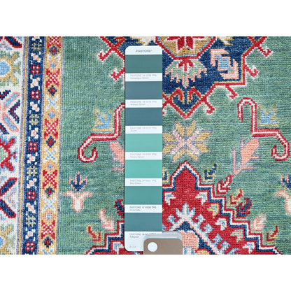 Kazak Wool Hand Knotted Rug Green 2.8x9.10 -O0476