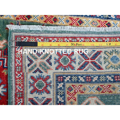 Kazak Wool Hand Knotted Rug Green 2.8x9.10 -O0476