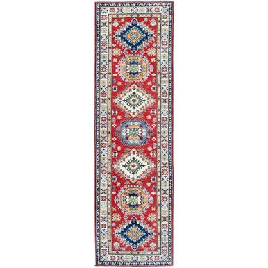Kazak Wool Hand Knotted Rug Red 2.9x9.6 -O0480