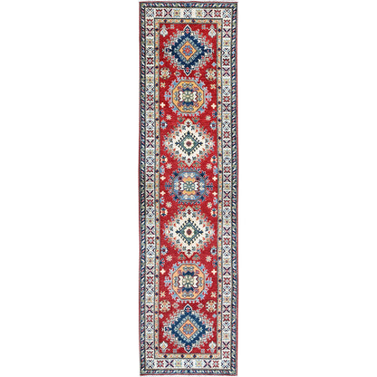 Kazak Wool Hand Knotted Rug Red 2.7x10.0 -O0481