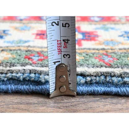 Kazak Wool Hand Knotted Rug Blue 2.0x6.0 -O0483