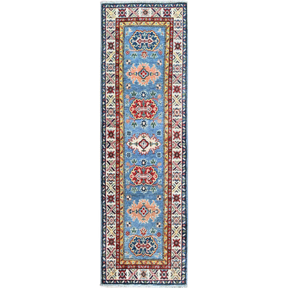 Kazak Wool Hand Knotted Rug Blue 1.11x6.6 -O0484