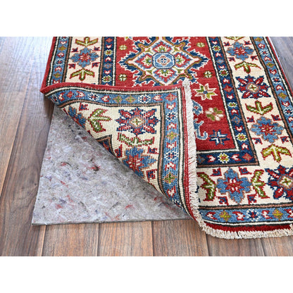 Kazak Wool Hand Knotted Rug Red 1.11x6.2 -O0485