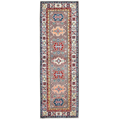 Kazak Wool Hand Knotted Rug Grey 2.0x6.5 -O0486