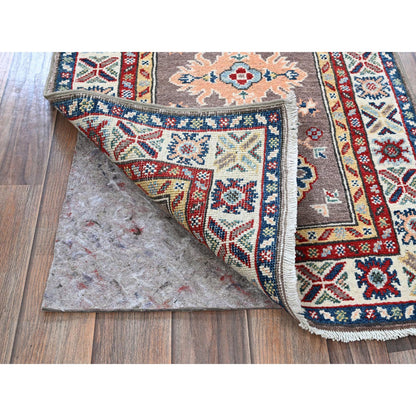 Kazak Wool Hand Knotted Rug Grey 2.0x6.5 -O0486