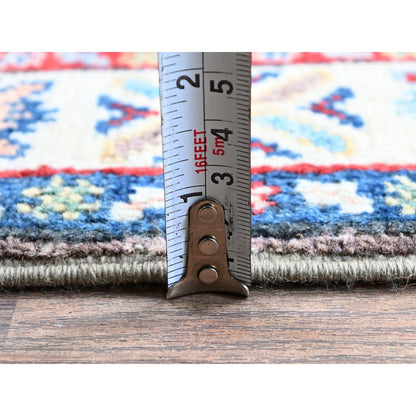 Kazak Wool Hand Knotted Rug Grey 2.0x6.5 -O0486