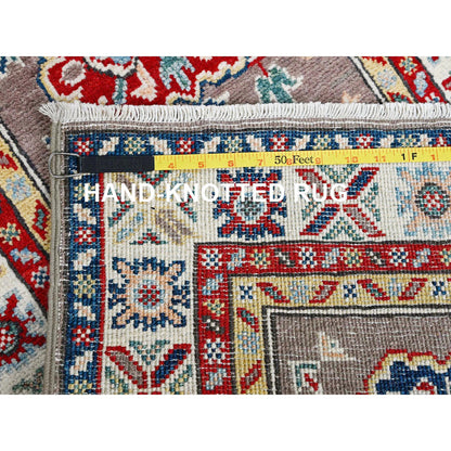 Kazak Wool Hand Knotted Rug Grey 2.0x6.5 -O0486