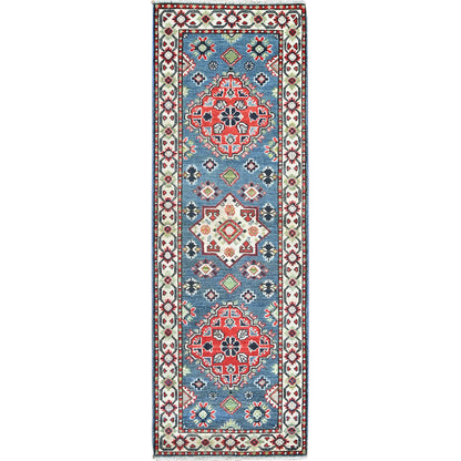 Kazak Wool Hand Knotted Rug Blue 2.1x6.1 -O0487