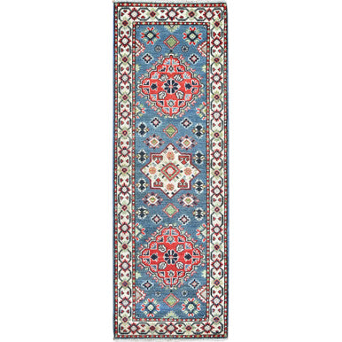 Kazak Wool Hand Knotted Rug Blue 2.1x6.1 -O0487