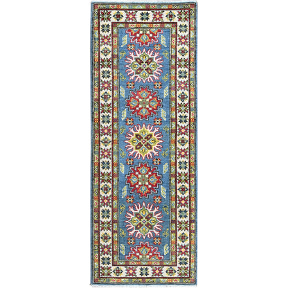 Kazak Wool Hand Knotted Rug Blue 2.3x6.0 -O0488
