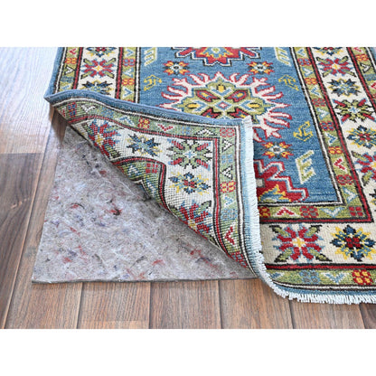 Kazak Wool Hand Knotted Rug Blue 2.3x6.0 -O0488