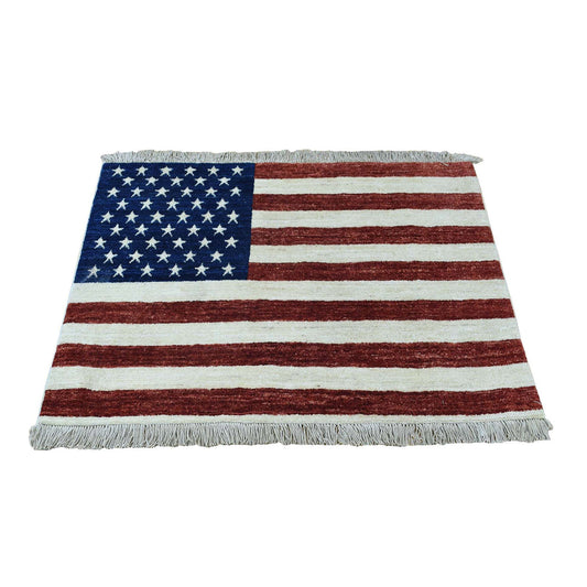 Oushak And Peshawar Wool Hand Knotted Rug Red Red 2.5X4.0 -O049062