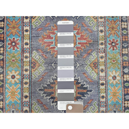 Kazak Wool Hand Knotted Rug Grey 1.10x5.9 -O0491