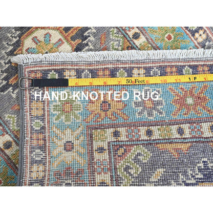Kazak Wool Hand Knotted Rug Grey 1.10x5.9 -O0491