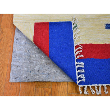 Flat Weave Wool Hand Woven Rug Ivory Double Cream 2.6X7.9 -O049235