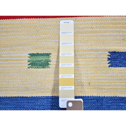Flat Weave Wool Hand Woven Rug Ivory Double Cream 2.6X7.9 -O049235