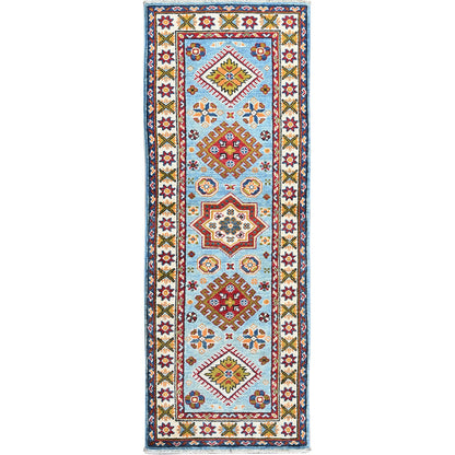 Kazak Wool Hand Knotted Rug Blue 2.1x5.9 -O0492