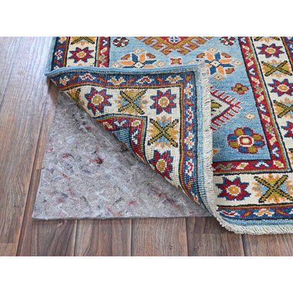 Kazak Wool Hand Knotted Rug Blue 2.1x5.9 -O0492