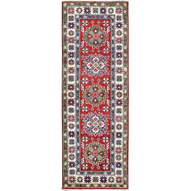 Kazak Wool Hand Knotted Rug Red 2.1x6.0 -O0494