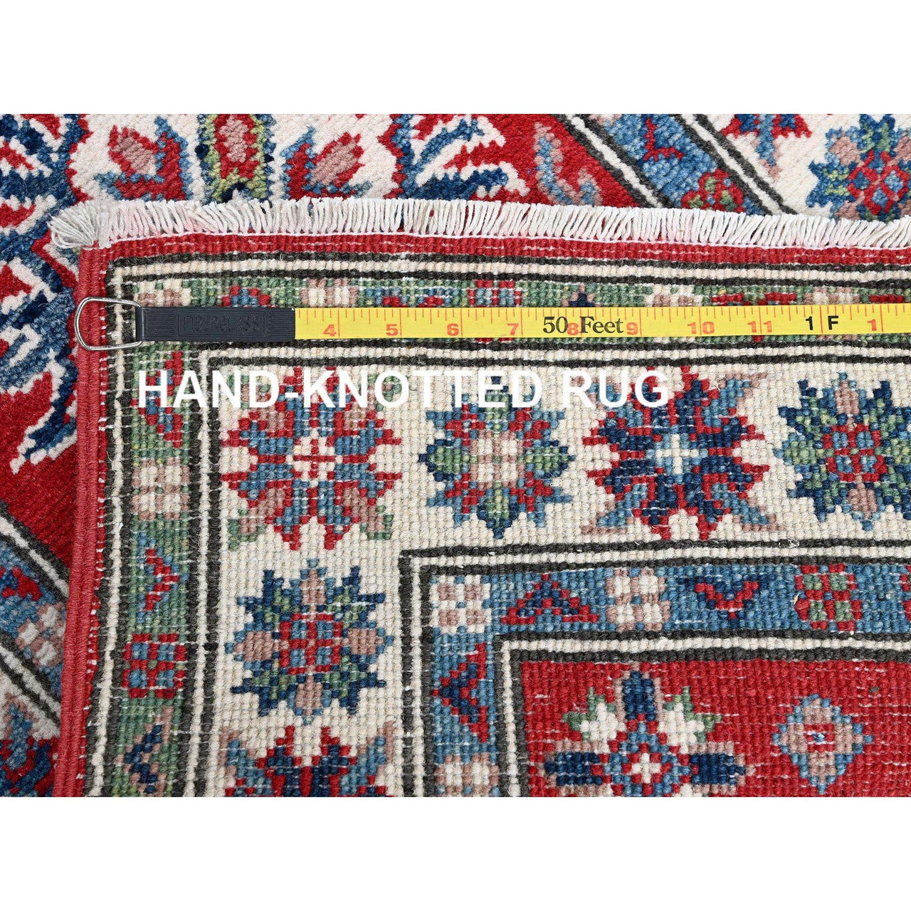 Red 2'1" x 6'0" Kazak Hand knotted Wool Rug - Sku: O0494