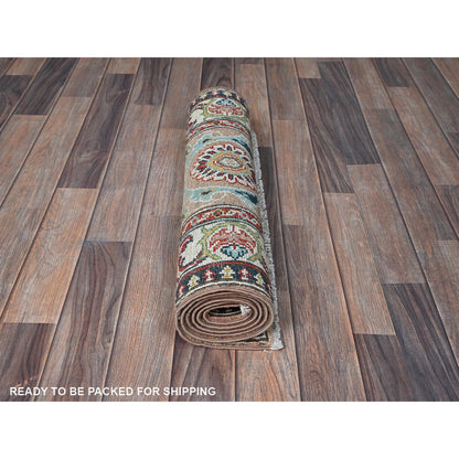Kazak Wool Hand Knotted Rug Brown 2.2x5.10 -O0495