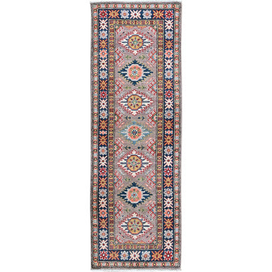 Kazak Wool Hand Knotted Rug Brown 1.11x5.9 -O0497