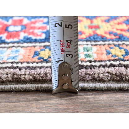 Kazak Wool Hand Knotted Rug Brown 1.11x5.9 -O0497